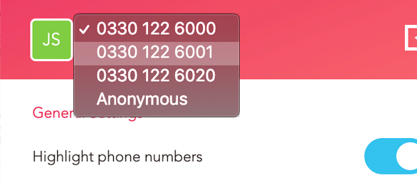 Firefox click-to-dial caller IDs