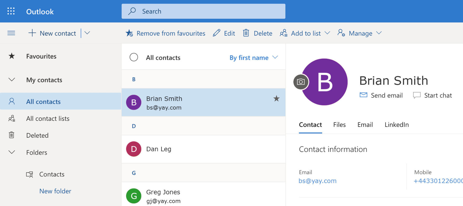 Identify inbound calls from your Outlook Office 365 contacts