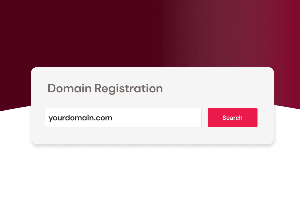 Image of a domain registration search in the Yay app